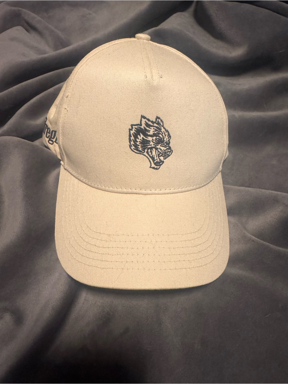 Darc Sport Cream Baseball Cap with Navy Wolf Logo